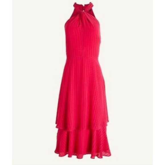 Ann Taylor Shadow Plaid Halter Midi Dress - Picture 3 of 6